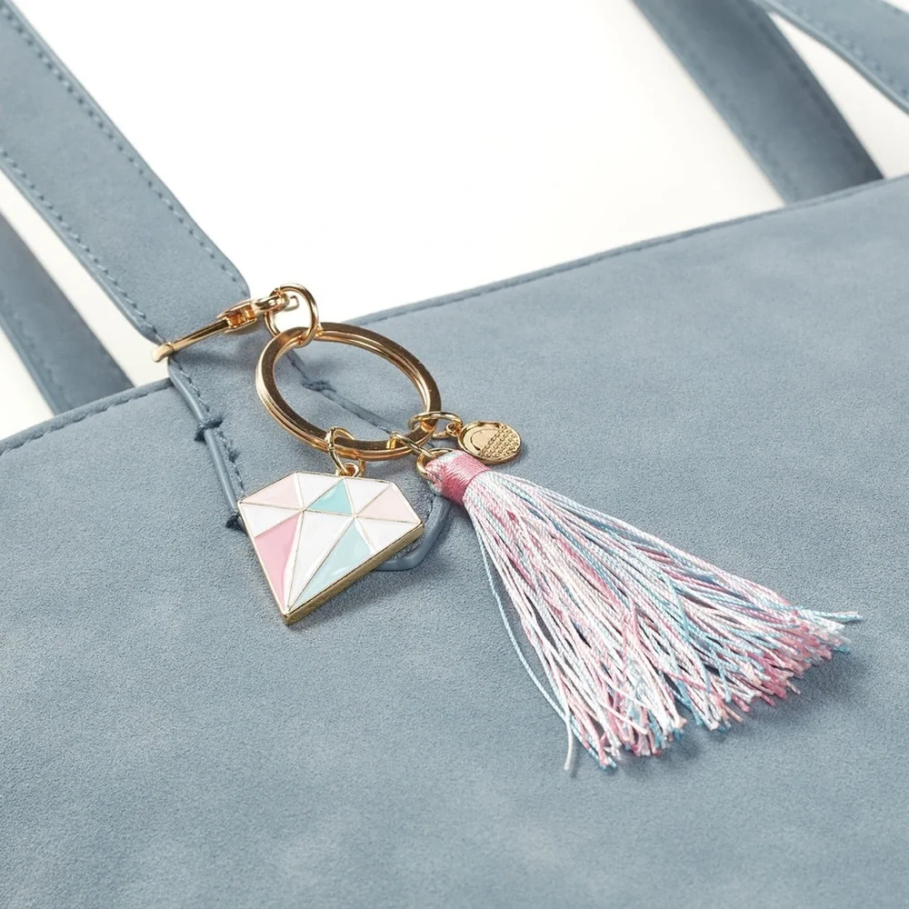 Calico Sun Diamond Tassel Keychain - Picture 4 of 4